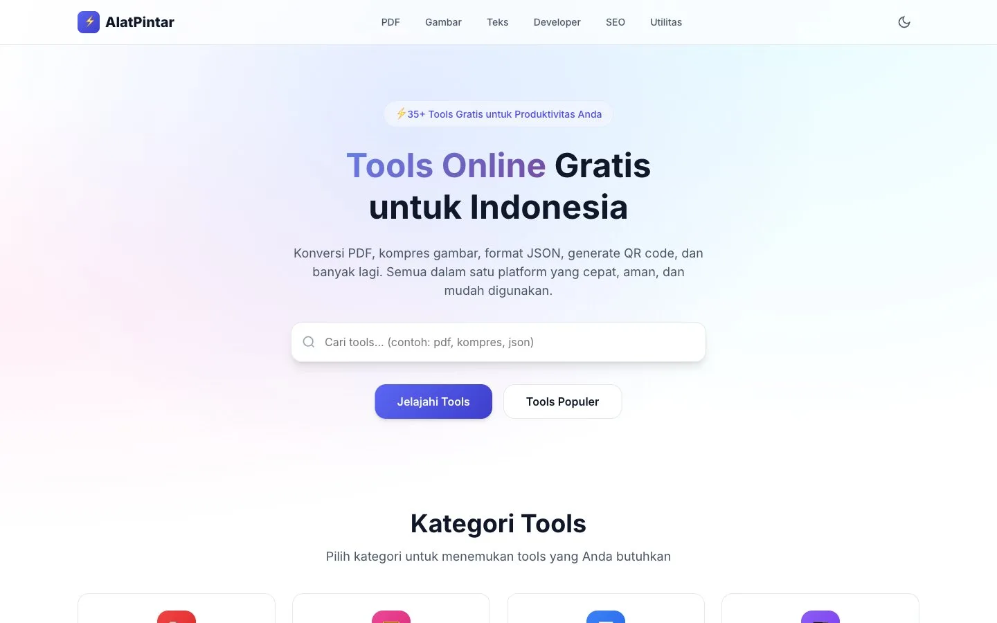 Preview AlatPintar, kumpulan tools online gratis